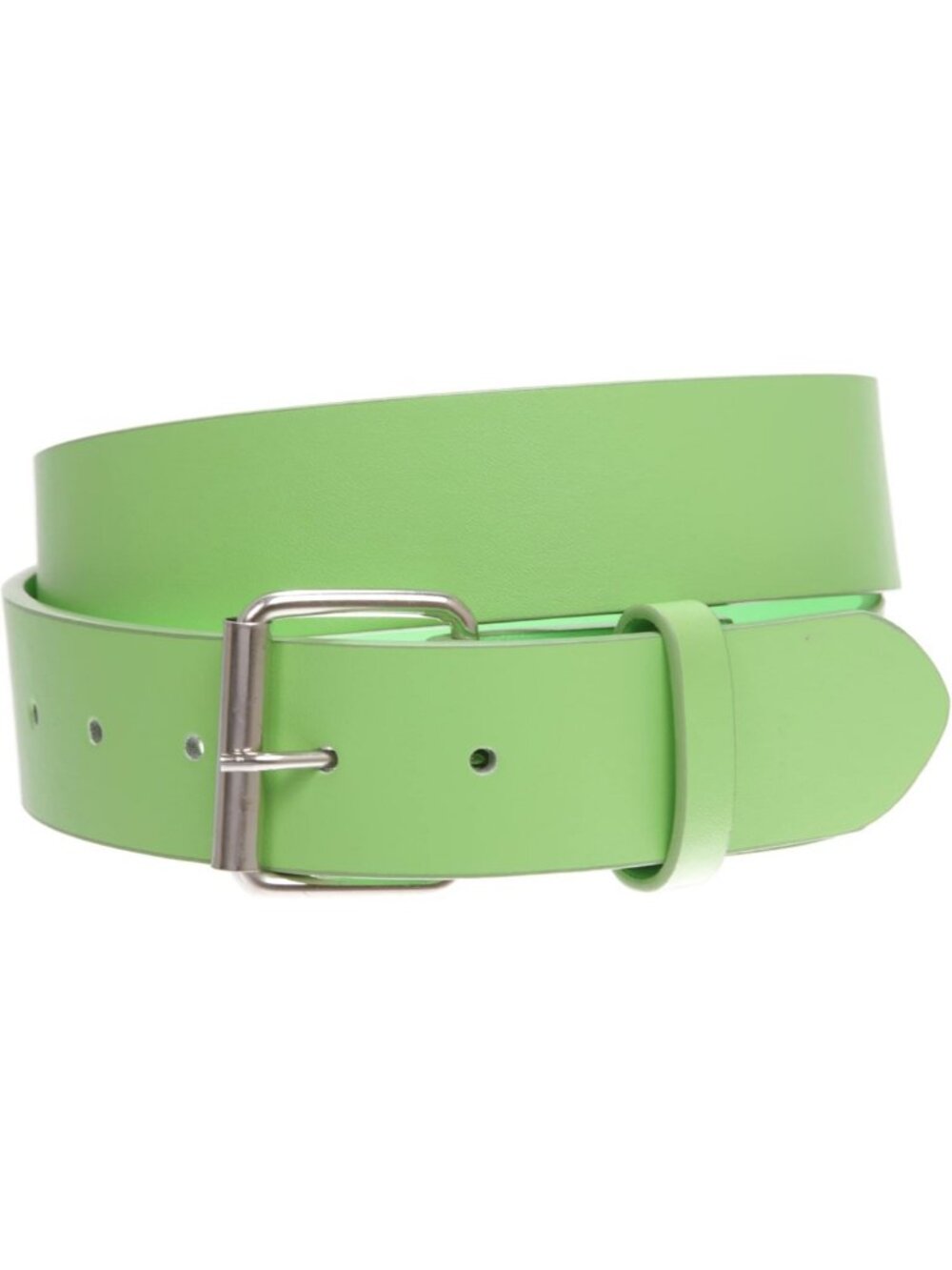 Stylish 1.5" Snap-On Plain Leather Jean Belt with Roller Buckle for Men & Women